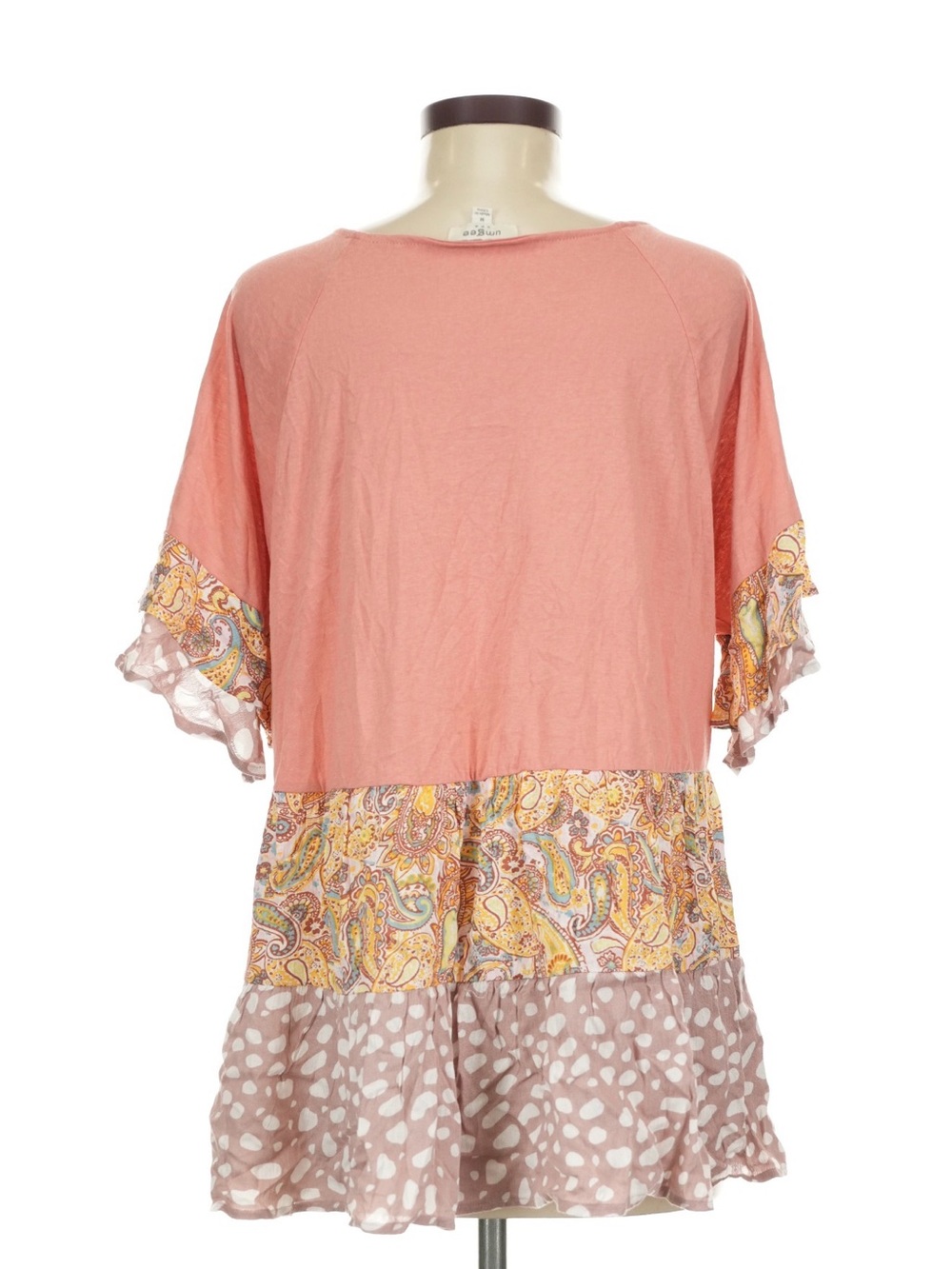 Umgee Boho Mixed Pattern Ruffle Top ☀️ - Picture 3 of 4